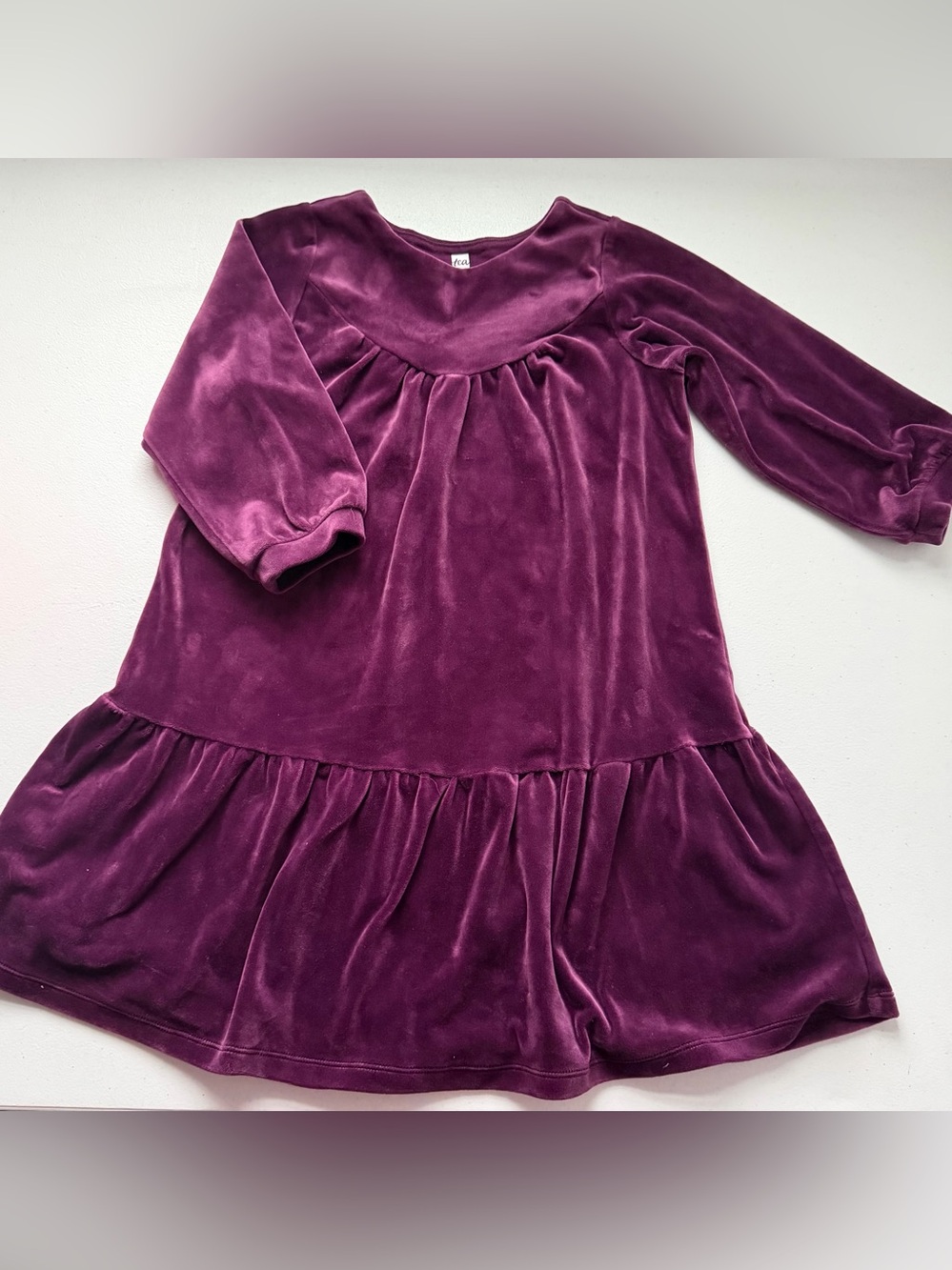 Tea Collection Purple Elderberry Velour Christmas Holiday Dress Girl’s Sz 7